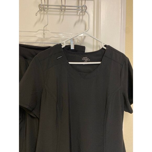 Cherokee Infinity Black Scrub Uniform Set Size Large & Medium Petite - Picture 3 of 12
